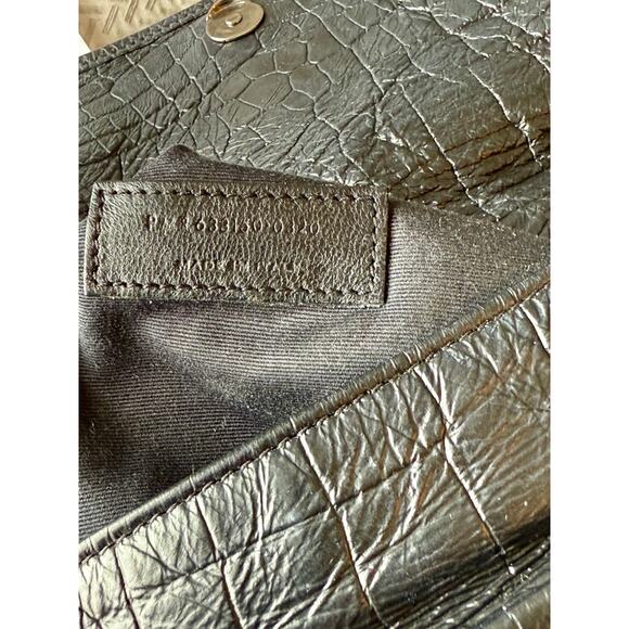 Saint Laurent Niki Medium Croc-Embossed Bag in Black - Picture 15 of 15